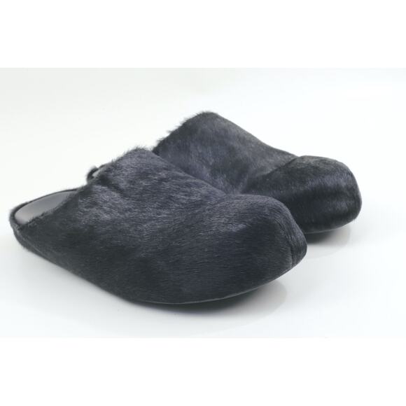 Marni Black Long Hair Calfskin Fussbett Sabot Mule Flats Slippers Size 41 main image 10